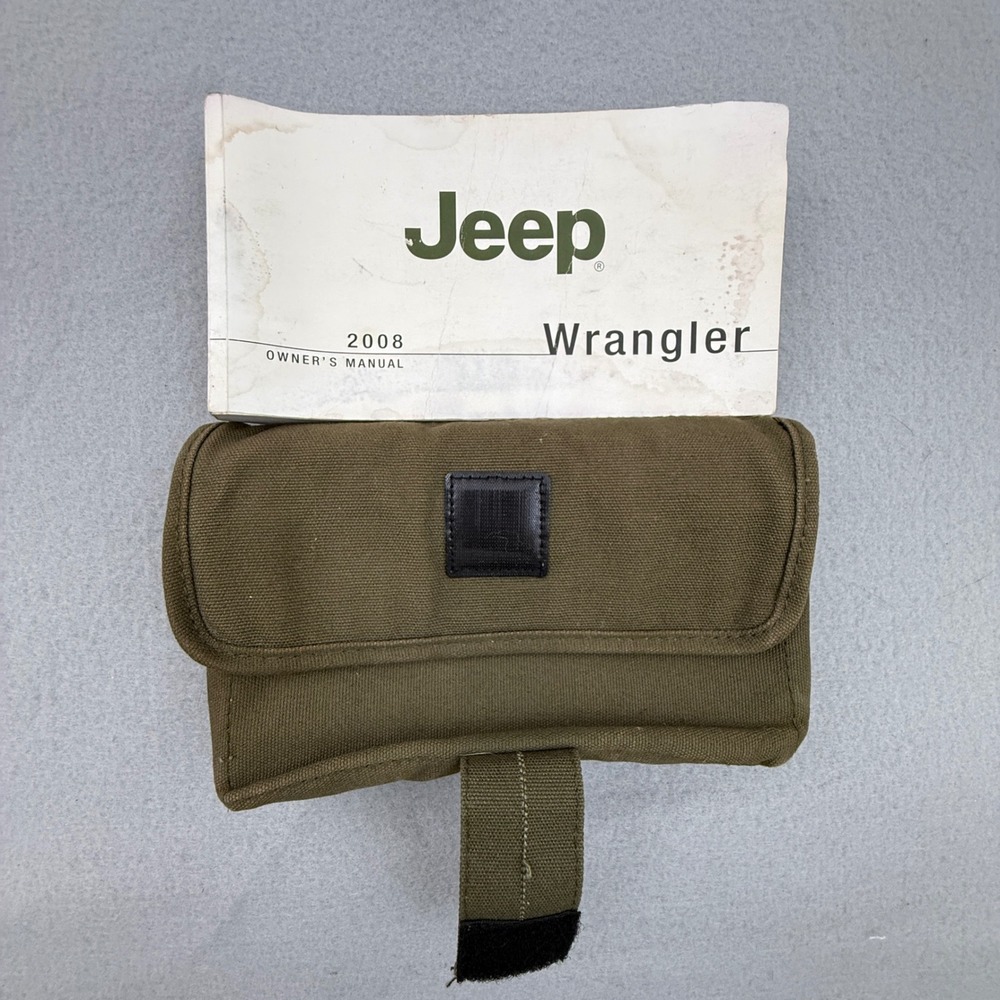 2008 Jeep Wrangler Owner's Manual Book Brown Canvas Pouch Automotive Accessory